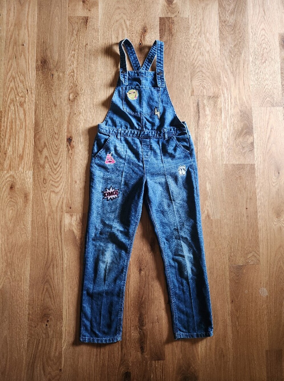 Childrens Place Blue Denim Kids Overalls with Patch Details 14
